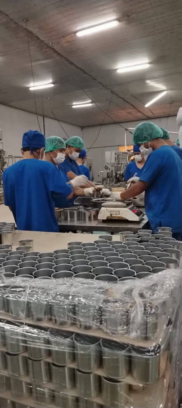Canned meat production